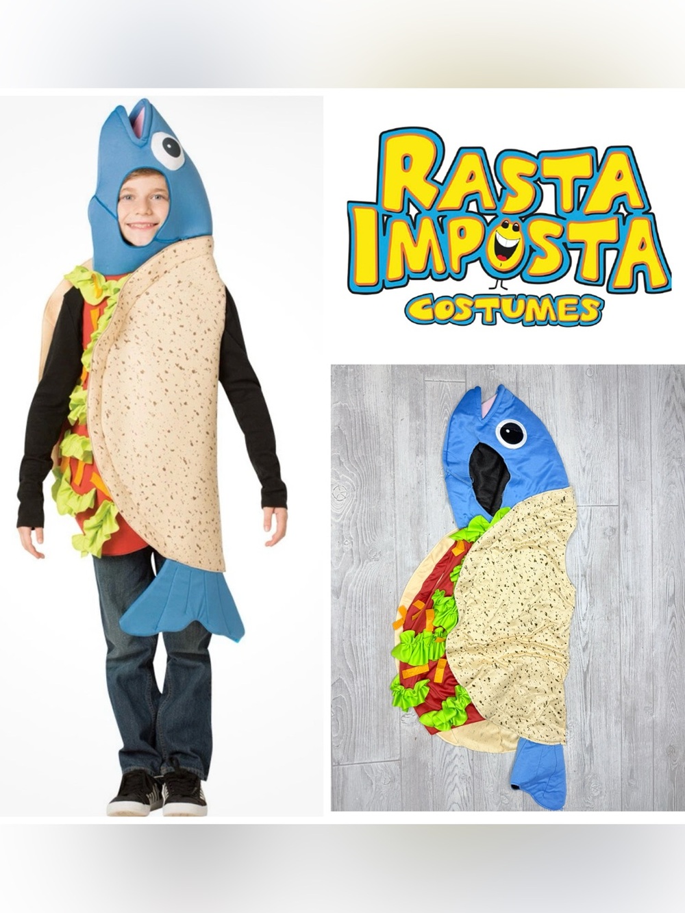 Rasta Imposta Fish Taco Children's Costume Child 7-10 funny Halloween costume